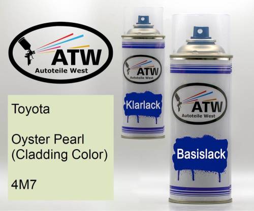 Toyota, Oyster Pearl (Cladding Color), 4M7: 400ml Sprühdose + 400ml Klarlack - Set, von ATW Autoteile West.
